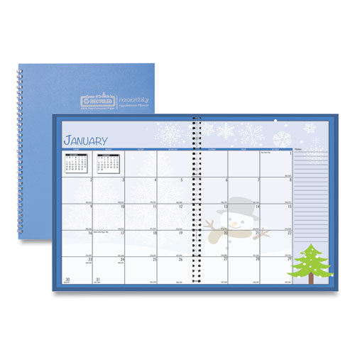 Seasonal Monthly Planner, Seasonal Artwork, 10 X 7, Light Blue Cover, 12-month (jan To Dec): 2023