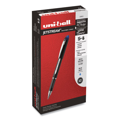 Jetstream Stick Ballpoint Pen, Bold 1 Mm, Blue Ink, Black Barrel