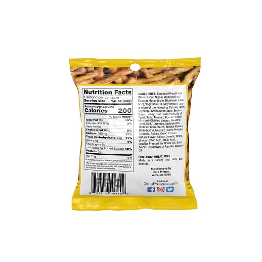 Dot's Pretzels Honey Mustard-1.5 oz. Bag-60/Case