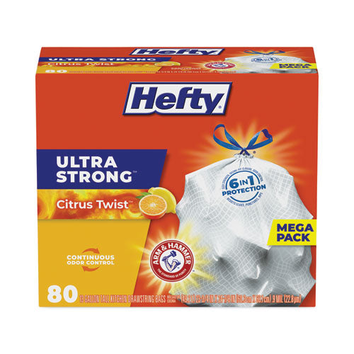 Hefty® Ultra Strong Scented Tall White Kitchen Bags, 13 Gal, 0.9 Mil ...