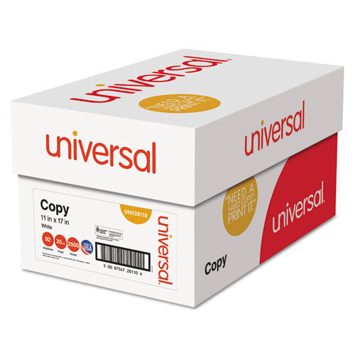 Universal Copy Paper 92 Bright 20 Lb Bond Weight 11x17 White 500 Sheets/ream 5 Reams/Case