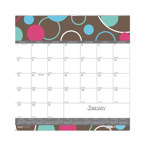 Recycled Bubbleluxe Wall Calendar, Bubbleluxe Artwork, 12 X 12, White/multicolor Sheets, 12-month (jan To Dec): 2023
