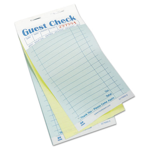 Guest Check Pad, 17 Lines, Two-part Carbonless, 3.6 X 6.7, 50 Forms/pad, 50 Pads/carton