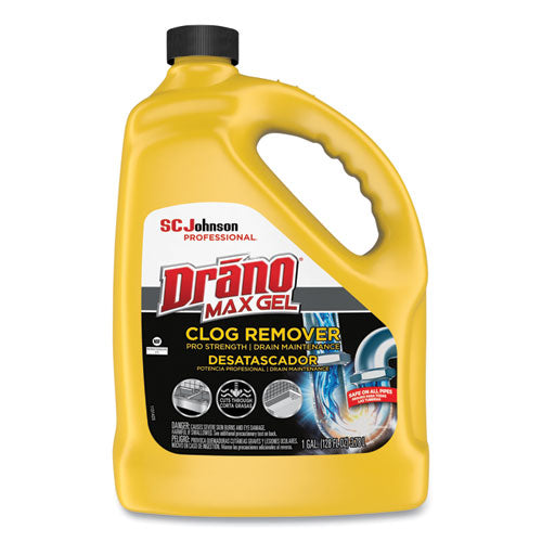 Drano Max Gel Clog Remover Bleach Scent 128 Oz Bottle 4/Case