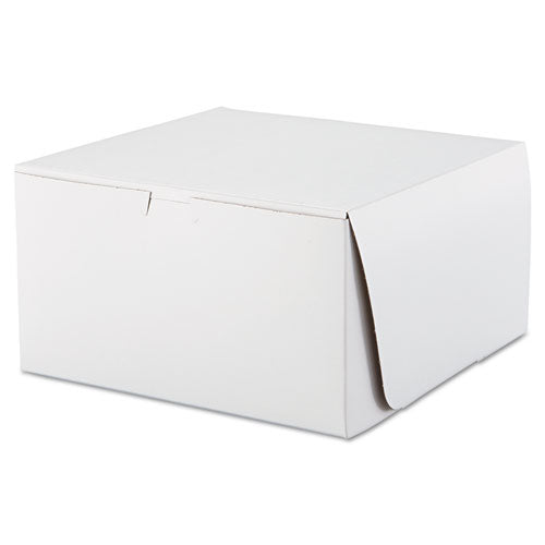 White One-piece Non-window Bakery Boxes, 10 X 10 X 5.5, White, Paper, 100/carton