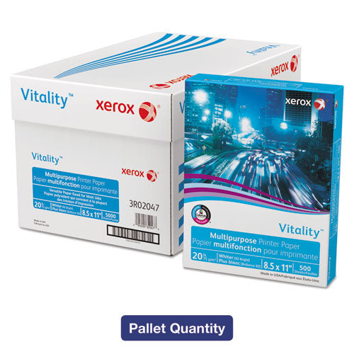 Xerox™ Vitality Multipurpose Print Paper 92 Bright 20 Lb Bond Weight 8.5x11 White 500/ream 10 Reams/ct 40 Cartons/pallet