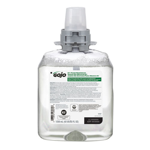 E1 Foam Handwash, Fragrance-free, 1,250 Ml, 4/carton