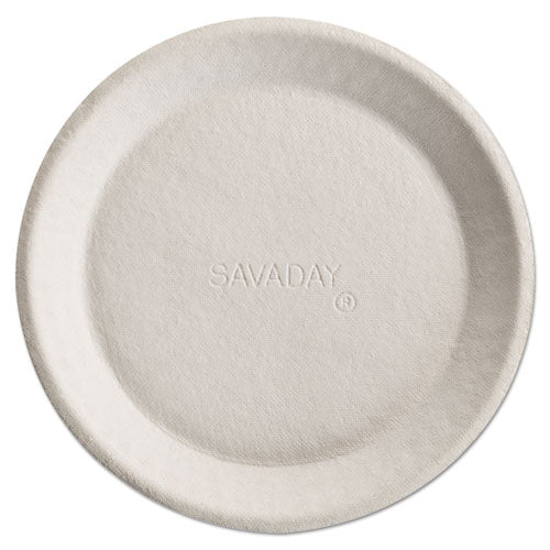 Savaday Molded Fiber Plates, 10", Cream, 500/carton