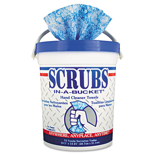 SCRUBS Hand Cleaner Towels Cloth 10x12 Citrus Blue/white 72/bucket
