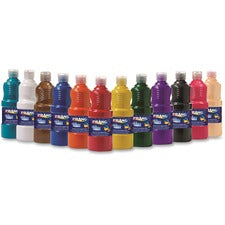 Washable Paint, 12 Assorted Colors, 16 Oz Dispenser-cap Bottle, 12/pack