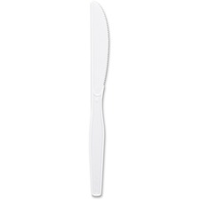 Genuine Joe Heavyweight Disposable Knives - 1 Piece(s) - 40/Carton - Knife - 1 x Knife - Disposable - Polystyrene - White