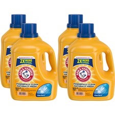 Arm & Hammer Clean Burst Laundry Detergent - Concentrate Liquid - 144.5 fl oz (4.5 quart) - Clean Burst ScentBottle - 4 / Carton - Yellow, Clear