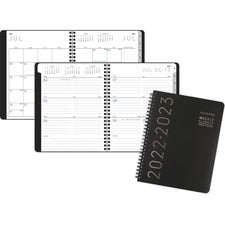 At-A-Glance Contemporary Lite Weekly/Monthly Planner - Academic/Professional - Monthly, Weekly - 12 Month - July - June - 1 Week, 1 Month Double Page Layout - 8 3/4" x 7" Sheet Size - Twin Wire - Black - Paper - Dated Planning Page, Bleed Resistant Paper,