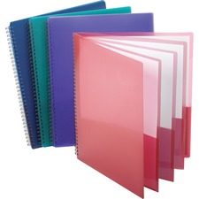 Oxford Letter Pocket Folder - 8 1/2" x 11" - 200 Sheet Capacity - 8 Pocket(s) - Poly - Assorted - 5 / Bundle
