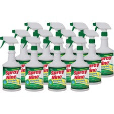 Spray Nine Heavy-Duty Cleaner/Degreaser w/Disinfectant - Spray - 32 fl oz (1 quart) - Bottle - 12 / Carton - Clear