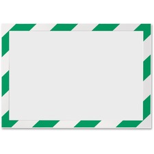 DURABLE&reg; DURAFRAME&reg; SECURITY Self-Adhesive Magnetic Letter Sign Holder - Holds Letter-Size 8-1/2" x 11" , Green/White, 2 Pack