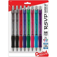 R.s.v.p. Super Rt Ballpoint Pen, Retractable, Medium 1 Mm, Assorted Ink And Barrel Colors, 8/pack