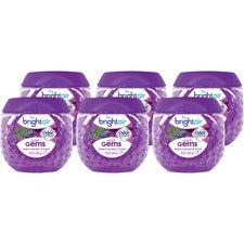 Bright Air Sweet Gems Lavender Odor Eliminator - Gel - Sweet Lavender & Violet - 45 Day - 6 / Carton - Long Lasting, Phthalate-free, BHT Free, Odor Neutralizer, Triclosan-free
