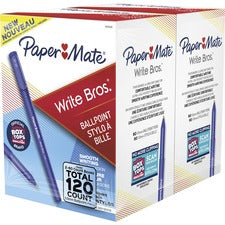 Write Bros. Ballpoint Pen Value Pack, Stick, Medium 1 Mm, Blue Ink, Blue Barrel, 120/pack