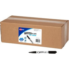 Avery&reg; Marks-A-Lot Value Pack Dry Erase Markers - Bullet Marker Point Style - Black - 200 / Carton