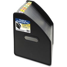 Vertical Expanding File, 10" Expansion, 13 Sections, 1/12-cut Tabs, Letter Size, Black