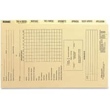 Pressboard Mortgage Folder Dividers, Pre-printed, 1 Fastener, Legal Size, Manila, 7 Dividers/set, 12 Sets