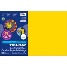 Tru-ray Construction Paper, 76 Lb Text Weight, 12 X 18, Yellow, 50/pack