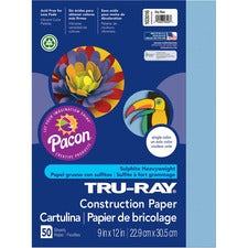Tru-ray Construction Paper, 76 Lb Text Weight, 9 X 12, Sky Blue, 50/pack