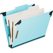 Hanging Classification Folders With Dividers, Letter Size, 2 Dividers, 2/5-cut Exterior Tabs, Blue