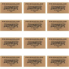 Artgum Eraser, For Pencil Marks, Rectangular Block, Large, Off White, Dozen