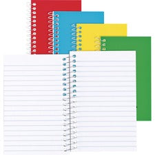 Paper Blanc Xtreme White Wirebound Memo Books, Narrow Rule, Randomly Assorted Cover Color, (60) 5 X 3 Sheets