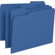 Colored File Folders, 1/3-cut Tabs: Assorted, Letter Size, 0.75" Expansion, Navy Blue, 100/box