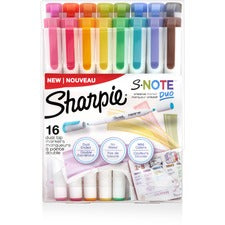 S-note Creative Markers, Assorted Ink Colors, Bullet/chisel Tip, White Barrel, 16/pack