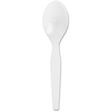 Genuine Joe Heavyweight Disposable Spoons - 1 Piece(s) - 40/Carton - Spoon - 1 x Spoon - Disposable - Polystyrene - White