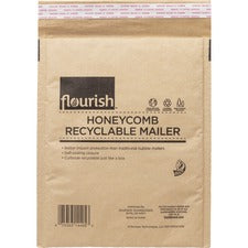 Duck Brand Flourish Honeycomb Recyclable Mailers - Mailing/Shipping - 8 4/5" Width x 10 45/64" Length - Seal - 1 Each - Brown