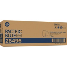 Pacific Blue Ultra High-Capacity Recycled Paper Towel Rolls - 7.87" x 1150 ft - Brown - Paper - Flexible, Chlorine-free - 3 Rolls Per Container - 3 / Carton