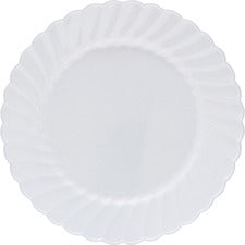 Classicware Heavyweight Plates - Picnic, Party - Disposable - White - Plastic Body - 12 / Carton