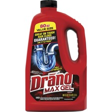 Drano Max Gel Clog Remover - Ready-To-Use Gel - 80 fl oz (2.5 quart) - 6 / Carton - Yellow