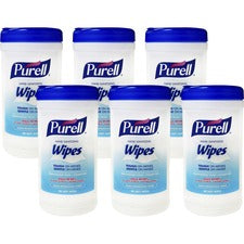 PURELL&reg; Clean Scent Hand Sanitizing Wipes - Clean - White - Durable, Alcohol-free - For Hand - 40 Per Canister - 6 / Carton