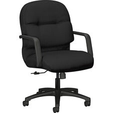 Pillow-soft 2090 Series Managerial Mid-back Swivel/tilt Chair, Supports Up To 300 Lb, 17" To 21" Seat Height, Black