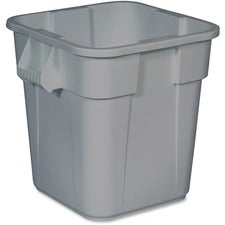 Rubbermaid Commercial Square Brute Container - 28 gal Capacity - Square - Sturdy, Handle, Easy to Clean, Rounded Corner - 22.5" Height x 22.5" Width x 21.5" Depth - Plastic - Gray - 6 / Carton