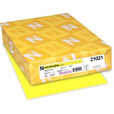 Color Cardstock, 65 Lb Cover Weight, 8.5 X 11, Lift-off Lemon, 250/pack