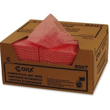 Chix Pink Wet Wiper 13.5x24, White & Pink 200/Case