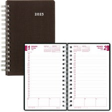 Duraflex Daily Planner, 8 X 5, Black Cover, 12-month (jan To Dec): 2023