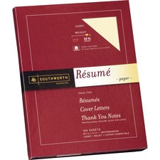100% Cotton Resume Paper, 32 Lb Bond Weight, 8.5 X 11, Ivory, 100/pack