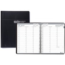 Recycled Professional Weekly Planner, 15-minute Appts, 11 X 8.5, Black Wirebound Soft Cover, 12-month (aug-july): 2023-2024