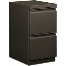 Brigade Mobile Pedestal, Left Or Right, 2 Letter-size File Drawers, Charcoal, 15" X 19.88" X 28"