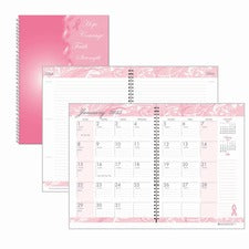Breast Cancer Awareness Recycled Ruled Monthly Planner/journal, 10 X 7, Pink Cover, 12-month (jan To Dec): 2023