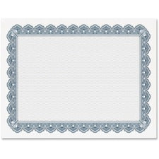 Archival Quality Parchment Paper Certificates, 11 X 8.5, Horizontal Orientation, Blue With Blue Royalty Border, 50/pack