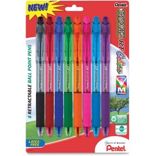 R.s.v.p. Rt Ballpoint Pen, Retractable, Medium 1 Mm, Assorted Ink Colors, Clear Barrel, 8/pack